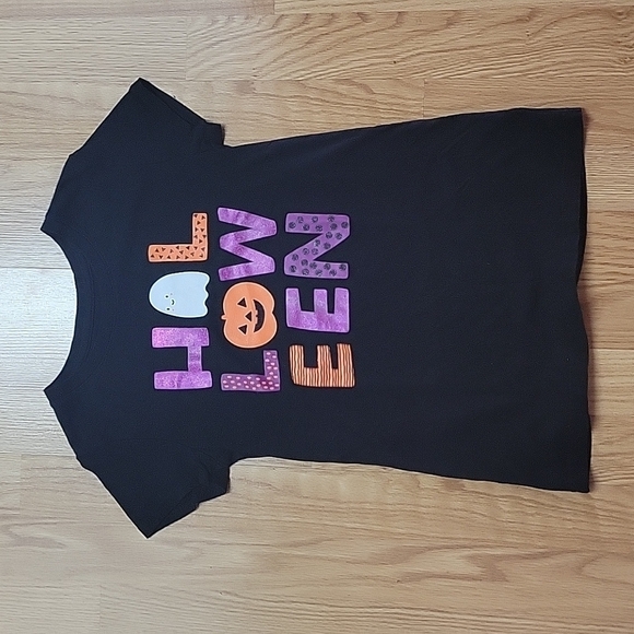 Cat & Jack Girls Black Short Sleeve T-Shirt large (10/12) - Picture 2 of 5